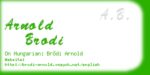 arnold brodi business card